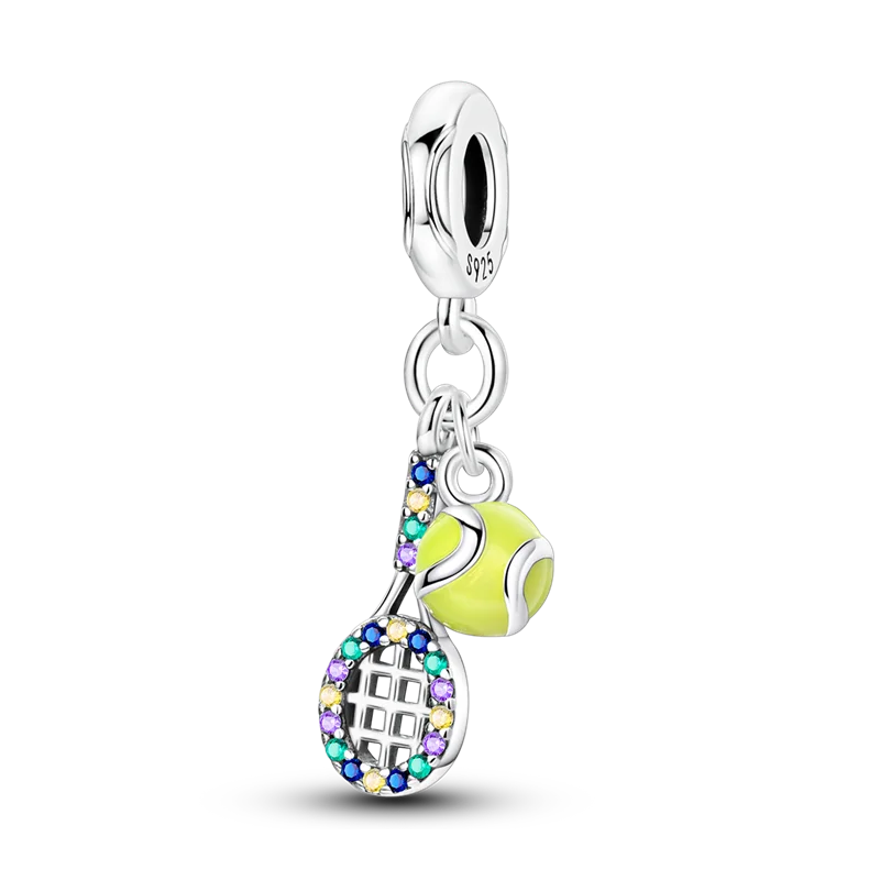 925 Sterling Silver Colorful CZ Zircon Dangle Charm | 2025 New Fashion Bead | Fits Pandora Bracelet | DIY Jewelry Gift