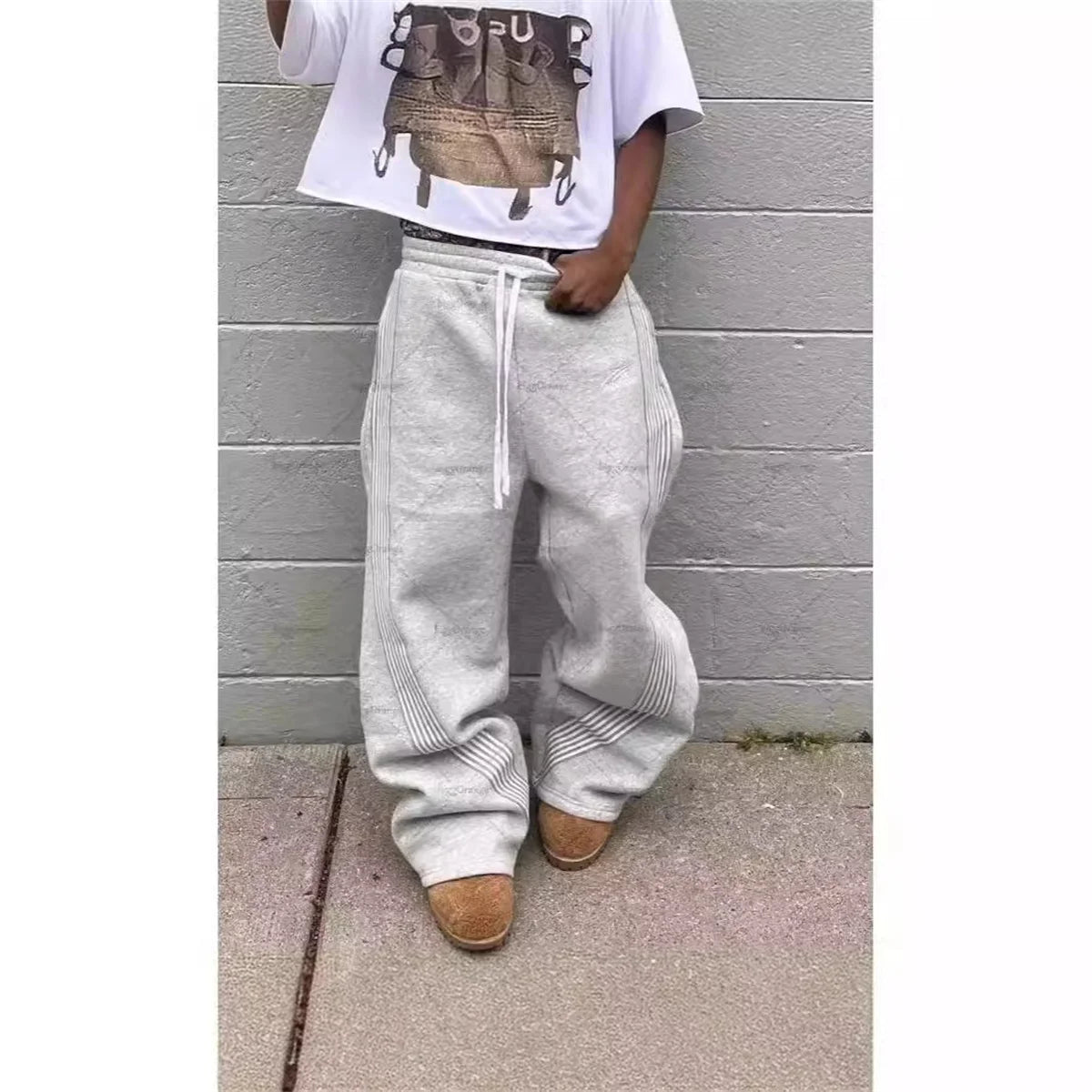 Y2K Camouflage Casual Pants – Embroidered Camo Tactical Jogging Drawstring Sweatpants for Men & Women