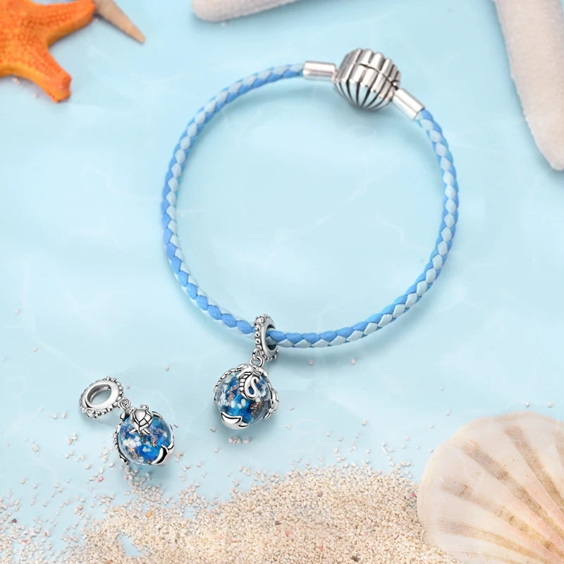 New Summer Ocean Silver Plated Sea Turtle & Starfish Shell Charm | DIY Bracelet Jewelry for Women