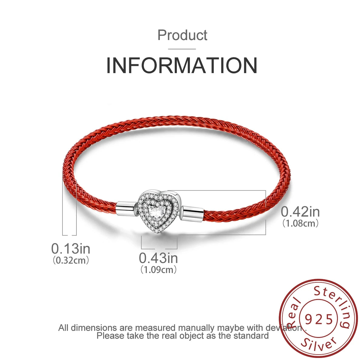 925 Sterling Silver Heart Shell Leather Rope Bracelet | Plait Design Fit Pandora Beads – Women’s Fashion Jewelry Gift