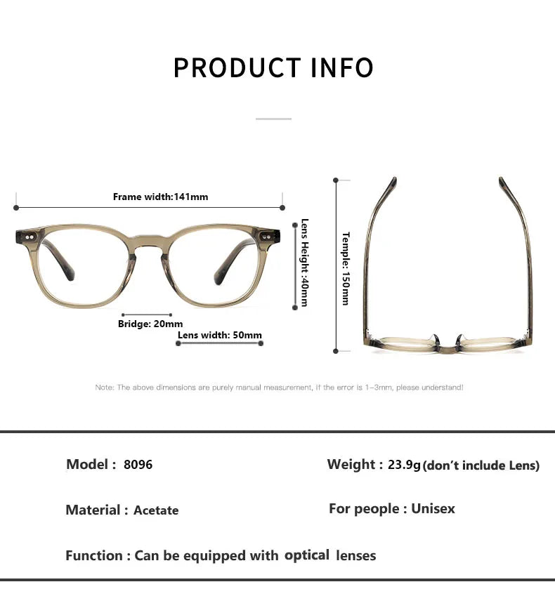 2025 Vintage Round Acetate Glasses 👓 Unisex High-Quality Eyewear