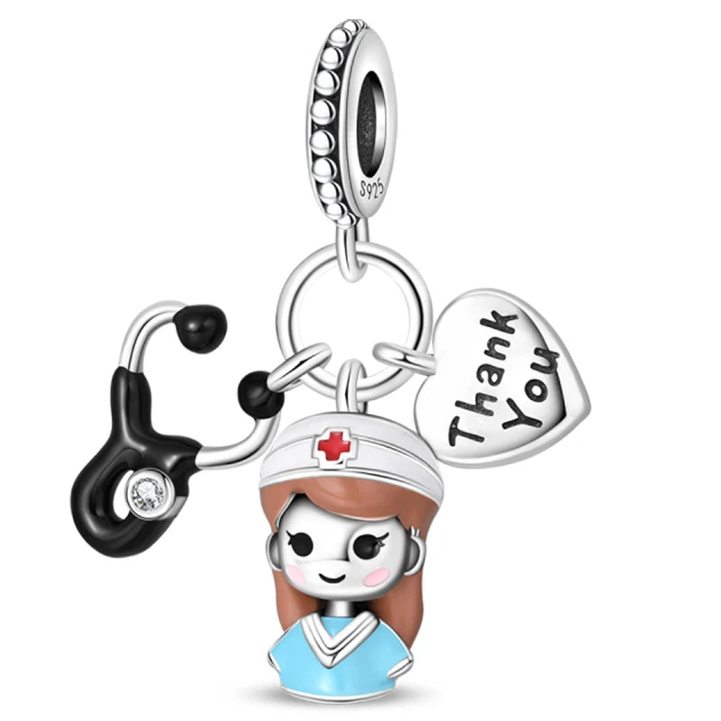 Original 925 Sterling Silver Luminous Lantern & Magic Cat Charm Bead | Glowing Angel Jungle Pendant for Bracelet Jewelry