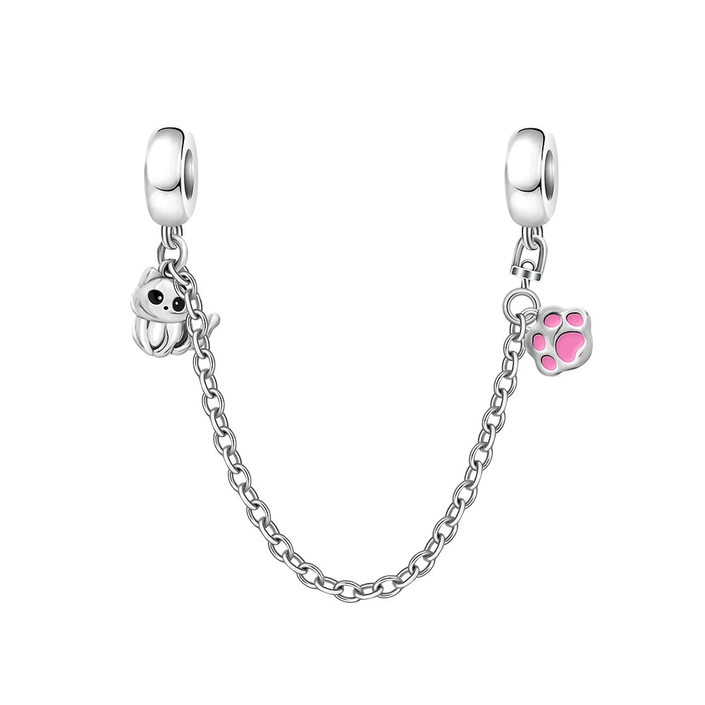 925 Sterling Silver Butterfly, Moon & Life Tree Safety Chain | Fits Original Bracelet DIY Jewelry Accessory