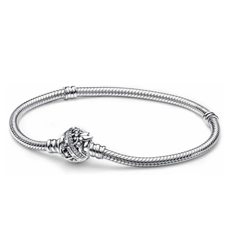 Disney 925 Sterling Silver Charm Bracelet | Mickey Minnie Stitch Jewelry