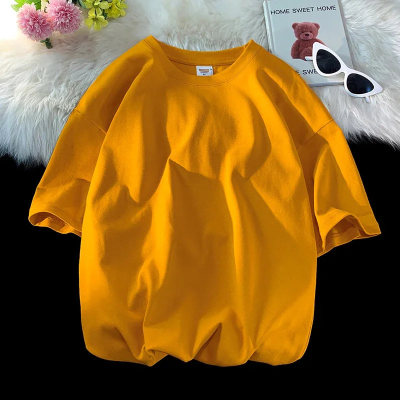 LEGIBLE 2025 Summer Women’s Cotton T-Shirt – Loose Solid Oversized O-Neck Tee 👕✨