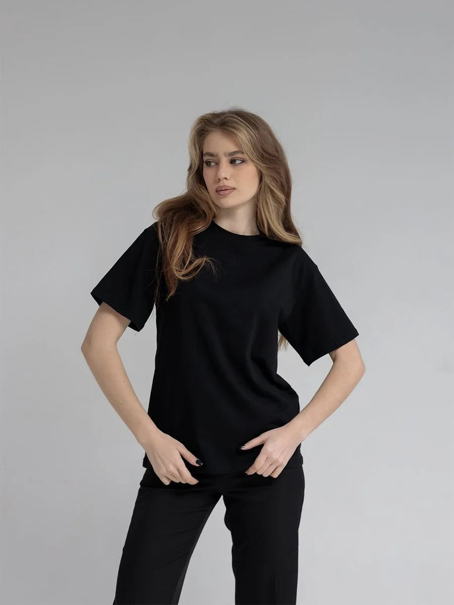 Botvotee 21 Colors Oversized Basic T-Shirts for Women | 100% Cotton Casual Summer Tops | Solid Color Loose Fit Tees