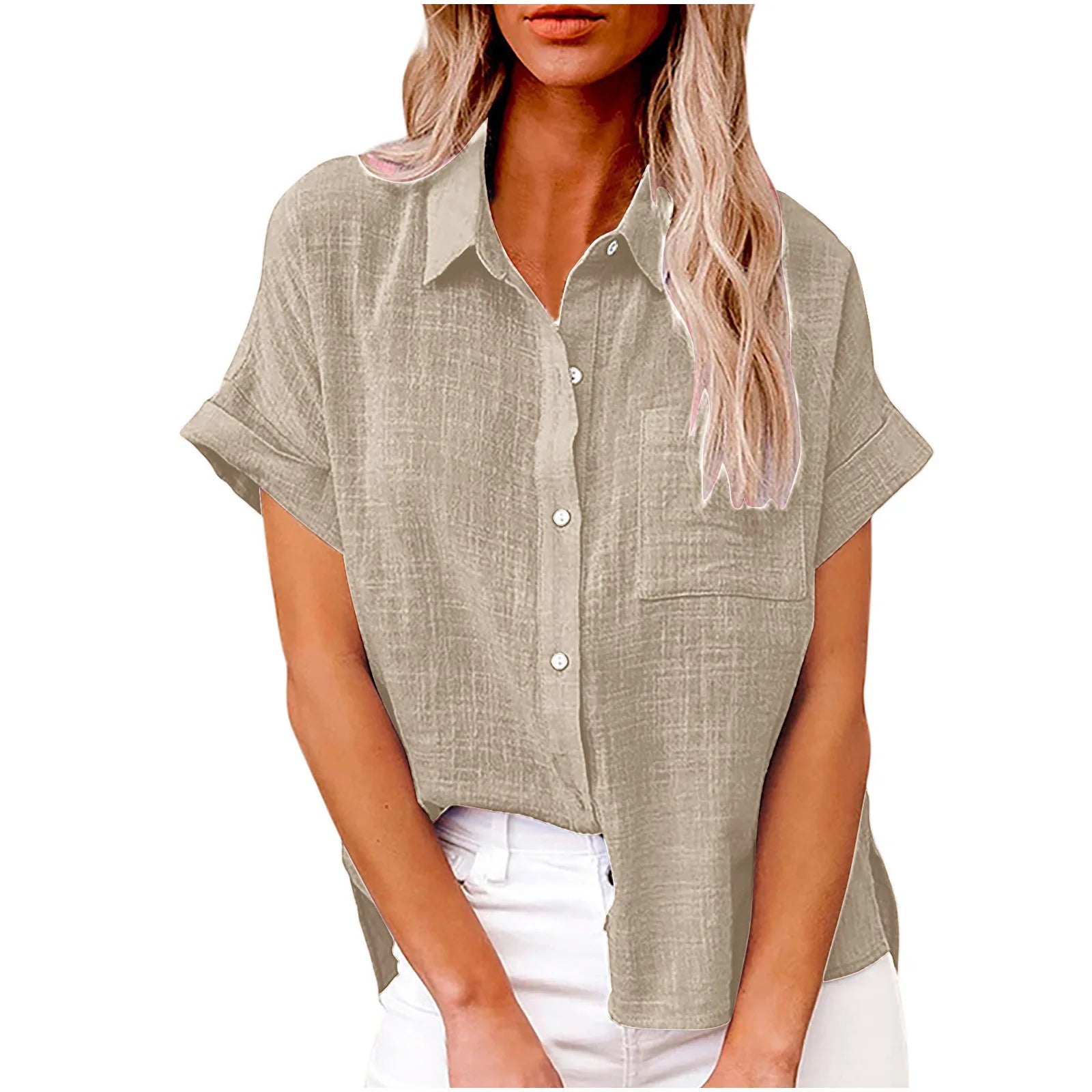 Women’s Cotton Linen T-Shirt | Summer Loose Fit Top | Casual Streetwear Blouse for Ladies