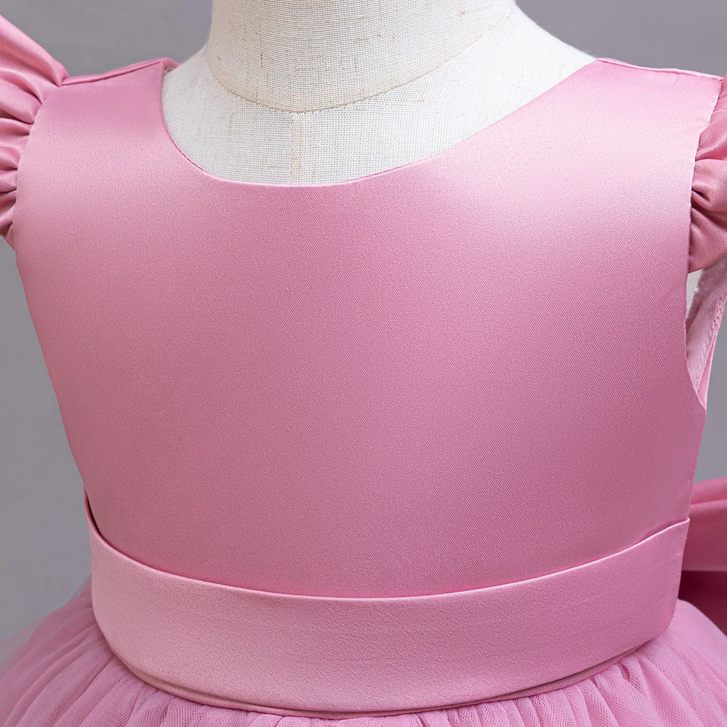 Hello Kitty Girls Pearls Dress – Elegant Princess Wedding Gown, Tulle Birthday Party Dress for Children 3-7Y