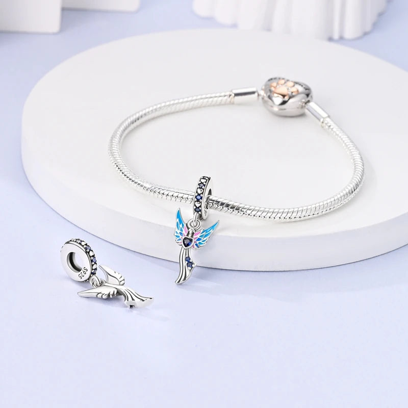 925 Sterling Silver Colorful Luminous Charms | Shell Turtle Star Beads