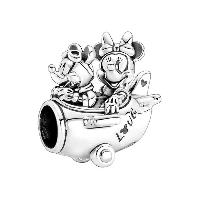 925 Sterling Silver Disney Character Beads – Mickey, Minnie, Princess, Stitch, Iron Man, Spiderman Charms for Pandora Bracelet