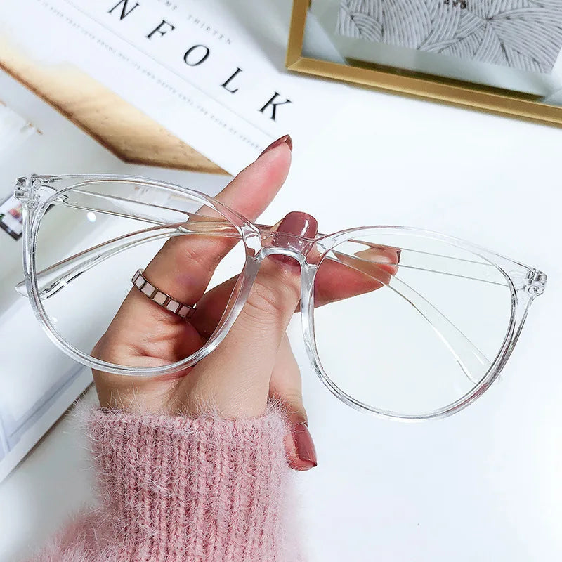 Large Frame Anti Blue Light Reading Glasses – Fresh and Simple Style Eyeglass Frame | Clear Lenses