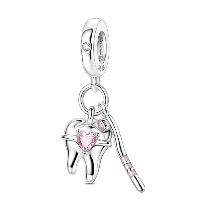 925 Sterling Silver Zircon Bowknot Heart Balloon Charms | Original Pendant Beads Fit Bracelet DIY Fine Jewelry for Women