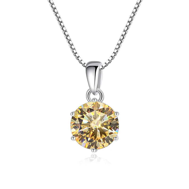 Butterflykiss 1CT Moissanite Pendant Necklace 925 Sterling Silver Bridal Jewelry