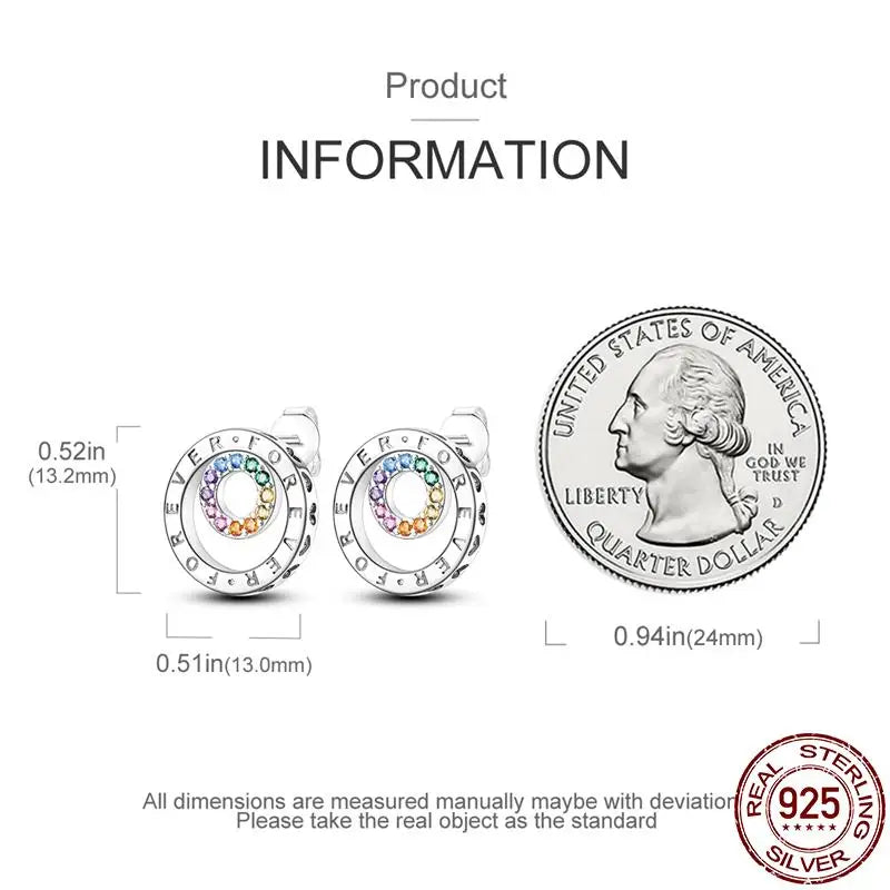 925 Sterling Silver Double Hoop Earrings for Women | Pave CZ Dangle Fashion Jewelry Gift for Engagement & Anniversary