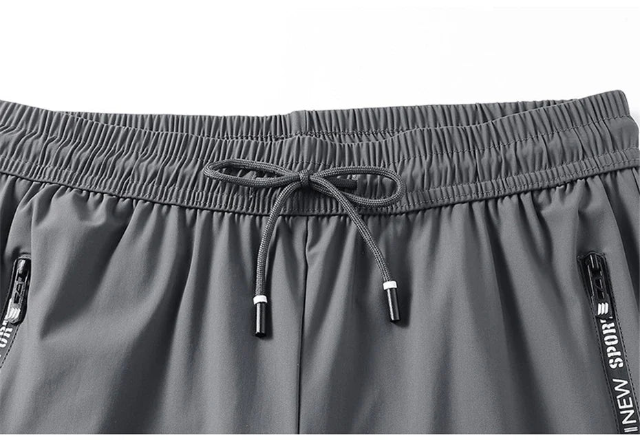 2024 Men’s Plus Size Summer Cool Pants | 7XL–8XL Stretch Sweatpants | Casual Lightweight Trousers in Black & Grey