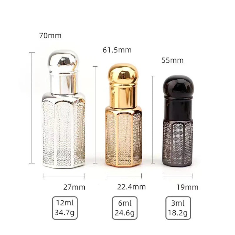 3ML/6ML/12ML Laser Coated Crystal Essential Oil & Perfume Rollerball Bottle – Spiral Sealed Dropper Dispenser