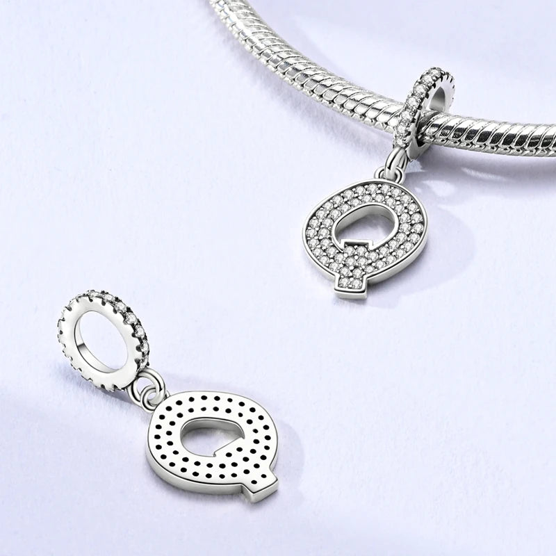 New 26 A–Z Letter Charms Beads 925 Sterling Silver | Alphabet Pendant Fit Original Bracelet Women Jewelry Gift