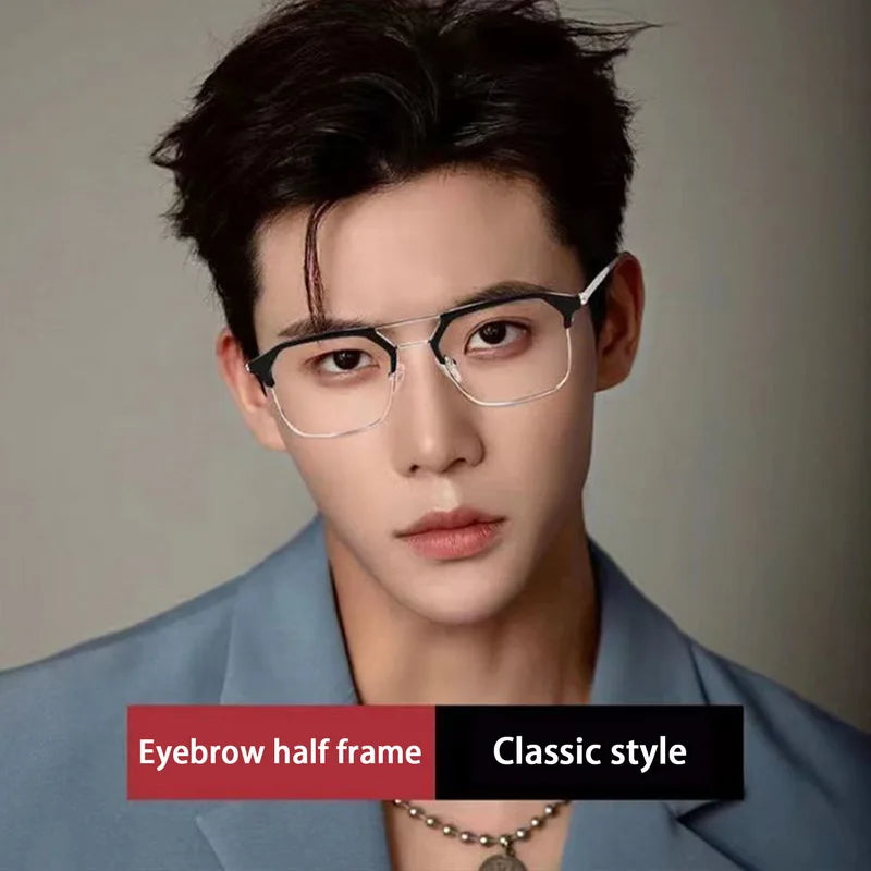 Luxury Brand Square Black Frame Myopia Glasses – Anti-Blue Light Nearsighted Eyeglasses Unisex (0 to -4.0 Diopters)