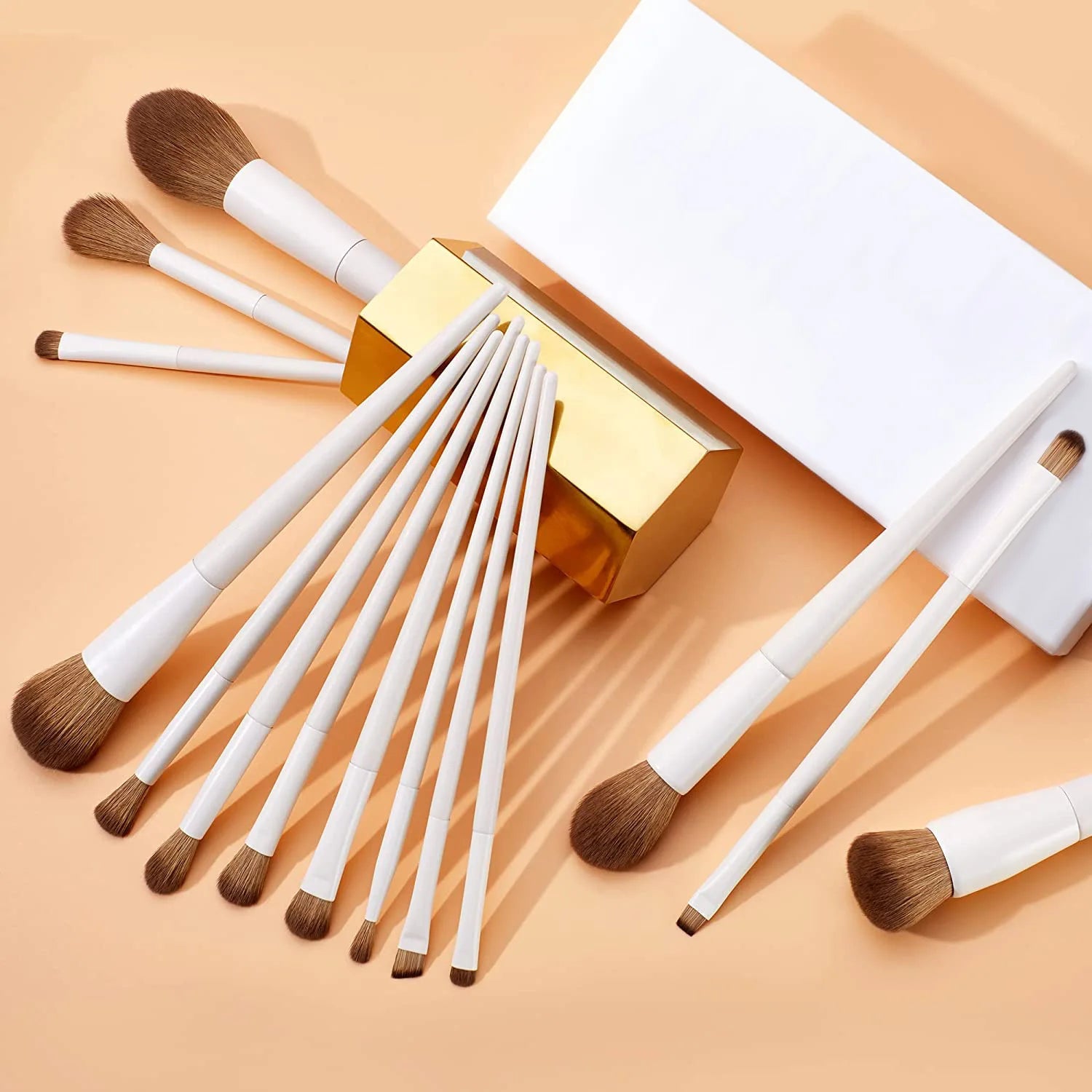 14pcs Professional Makeup Brush Set – Synthetic Foundation, Powder, Contour, Eyeshadow, Liner, Blending & Highlight Brushes