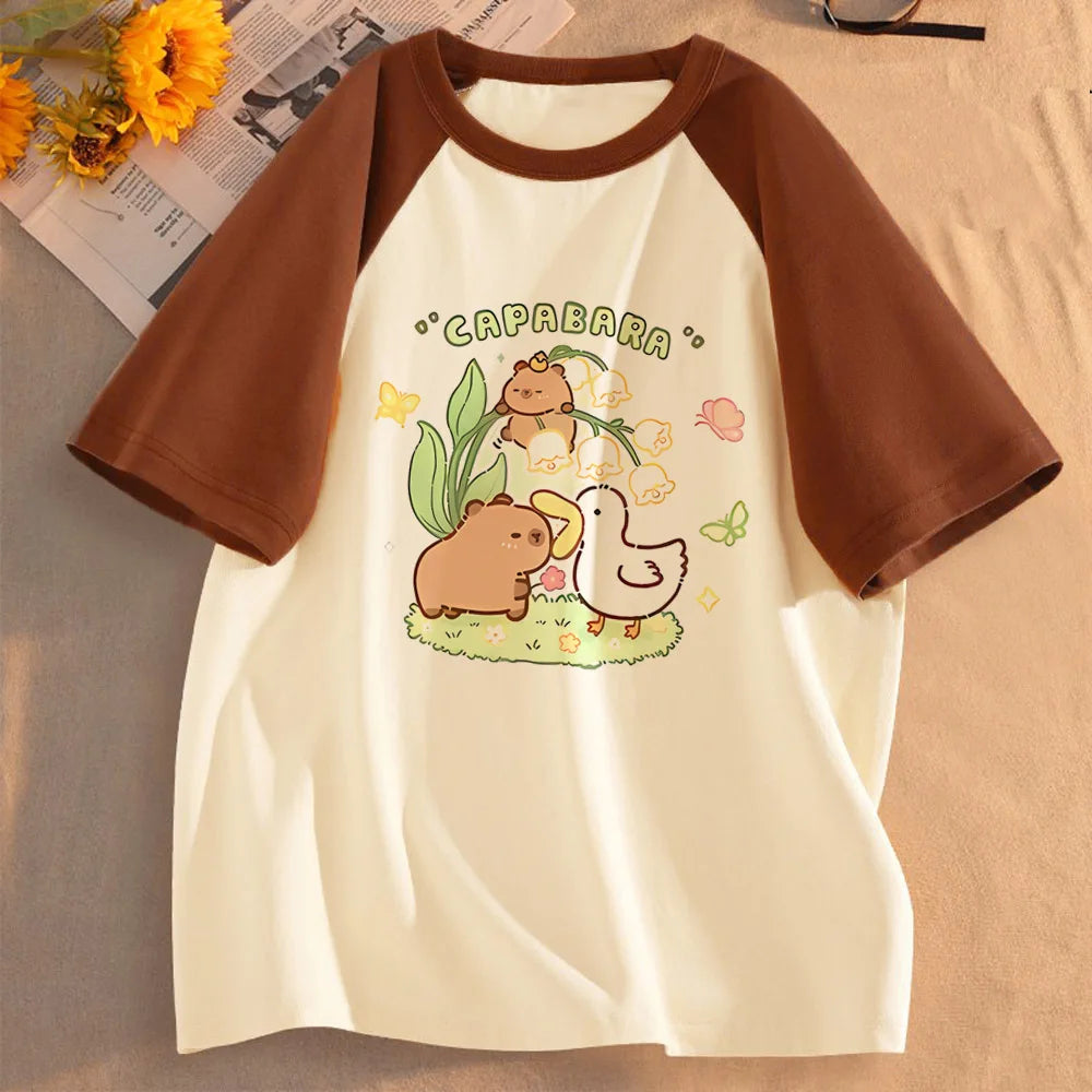 Funny Capybara T-Shirt | Unisex Summer Cute Animal Graphic Tee | Short Sleeve Streetwear Top