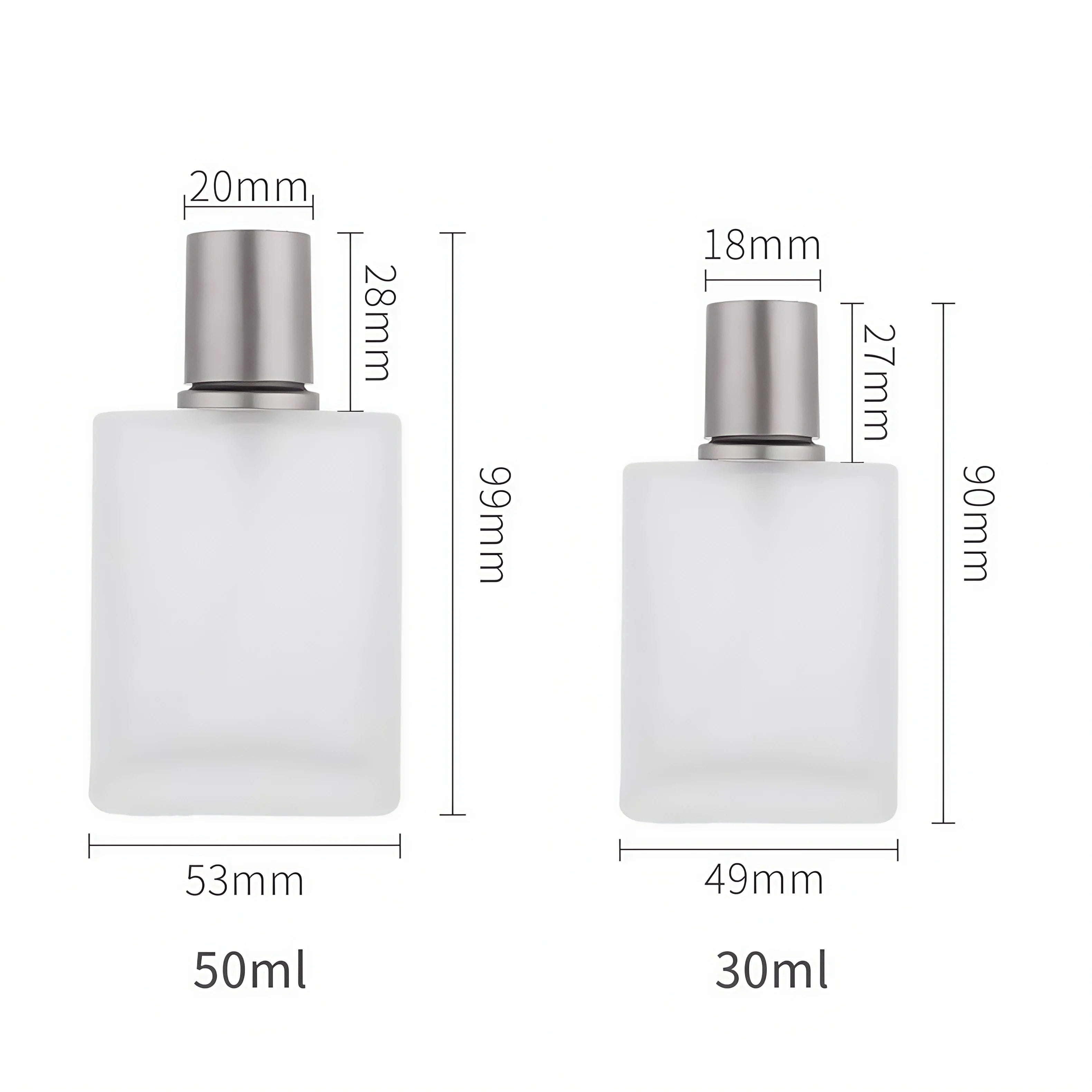 30/50ML Frosted Glass Perfume Bottle – Refillable Spray Atomizer | Empty Portable Bottle for Men & Women