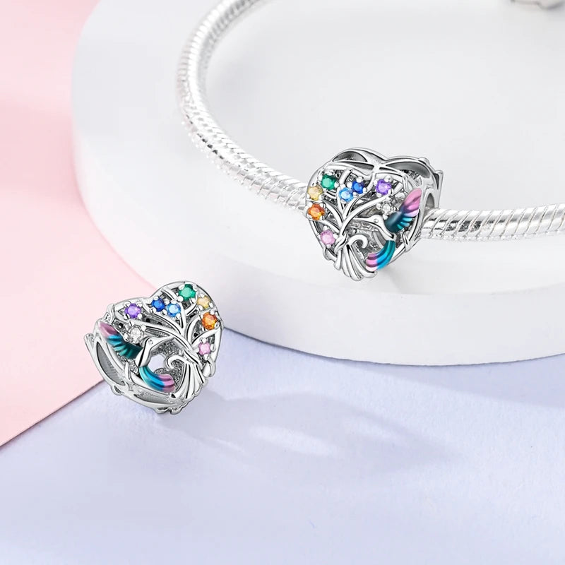 New 925 Sterling Silver Family Sister Love Heart Charm Bead | Original Bracelet DIY Jewelry Gift for Women