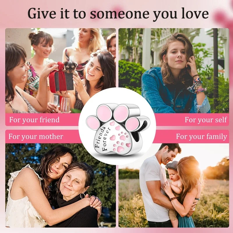 Cute Pet Kitten Puppy Sheep Charms | Fit 925 Original Pandora Bracelets | Colorful Zircon Beads DIY Jewelry Gift