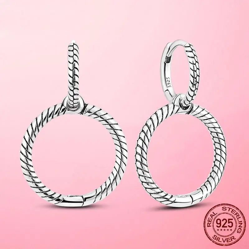 925 Sterling Silver Double Band Pave Hoop Earrings – Women’s Fashion Silver Jewelry