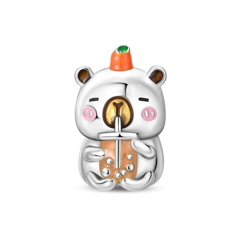 925 Sterling Silver Animal Charms | Bear, Rabbit, Dog, Panda, Elephant & Pig Beads Fit Original Bracelet DIY Jewelry Gift