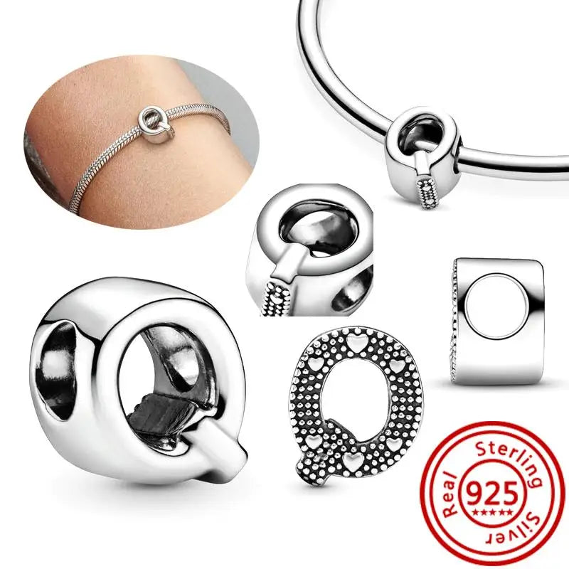 925 Sterling Silver A–Z Alphabet Letter Charms | Gold & Silver Beads for Women DIY Bracelet Jewelry