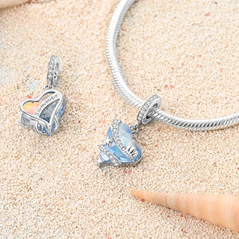 New Summer Ocean Silver Plated Sea Turtle & Starfish Shell Charm | DIY Bracelet Jewelry for Women