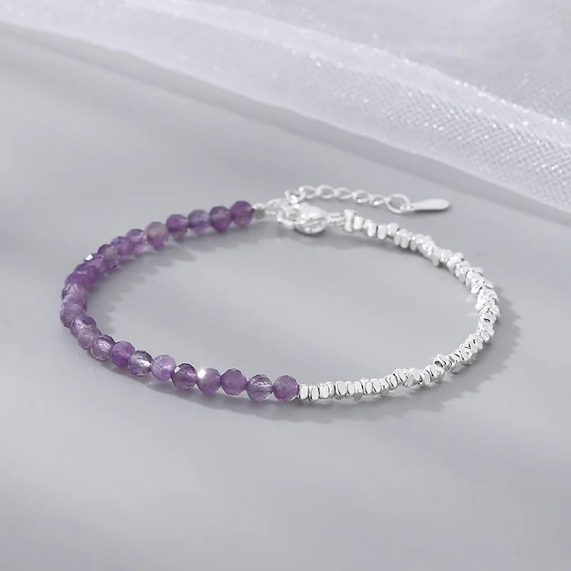 925 Sterling Silver Crushed Silver Bracelet – Irregular Jewelry for Women & Girls