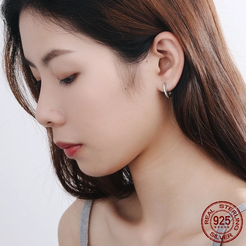 925 Sterling Silver Clear CZ Heart Geometric Hoop Earrings – Women’s Wedding & Engagement Fine Jewelry Gift