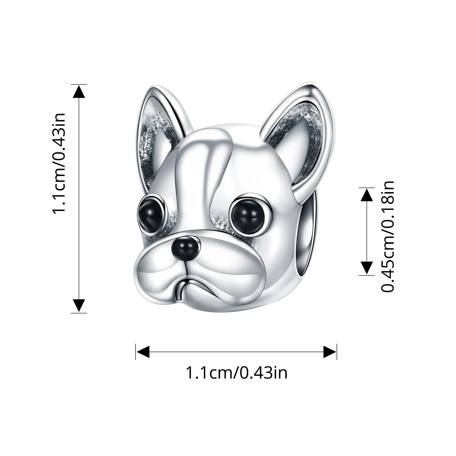 WOSTU 925 Sterling Silver Pet Dog Charm Pomeranian Yorkshire Terrier Pendant for Women Bracelet