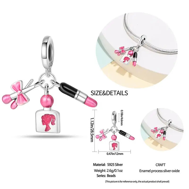 925 Sterling Silver Flying Bird & Butterfly Safety Chain Charm Beads for Original 3mm Bracelet – DIY Jewelry Gift