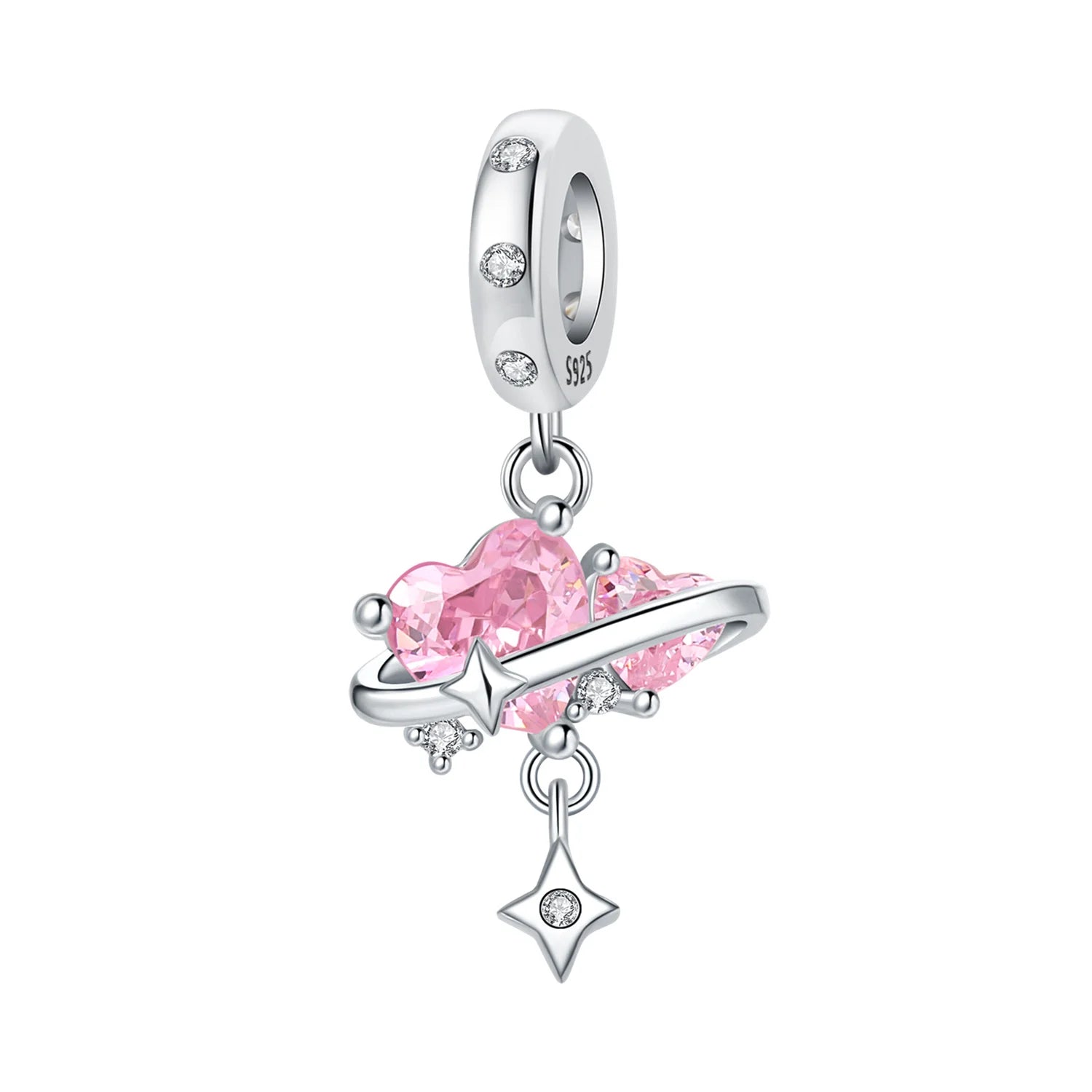 925 Sterling Silver Mother Daughter Love Embrace Pendant Charm | Heart Shaped Bracelet Bead DIY Fine Jewelry Gift