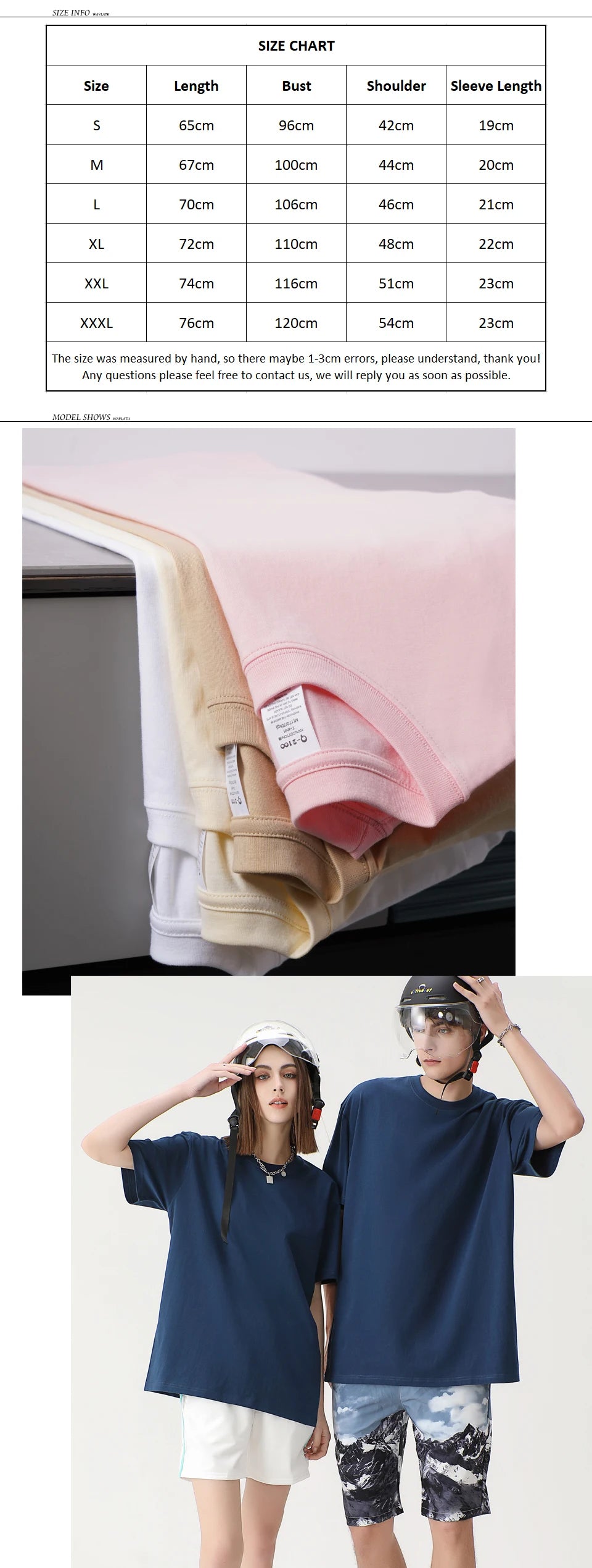 WAVLATII 100% Cotton Solid T-Shirts for Women | Oversized Casual Summer Tees | Pink & White Short Sleeve Tops WT2401
