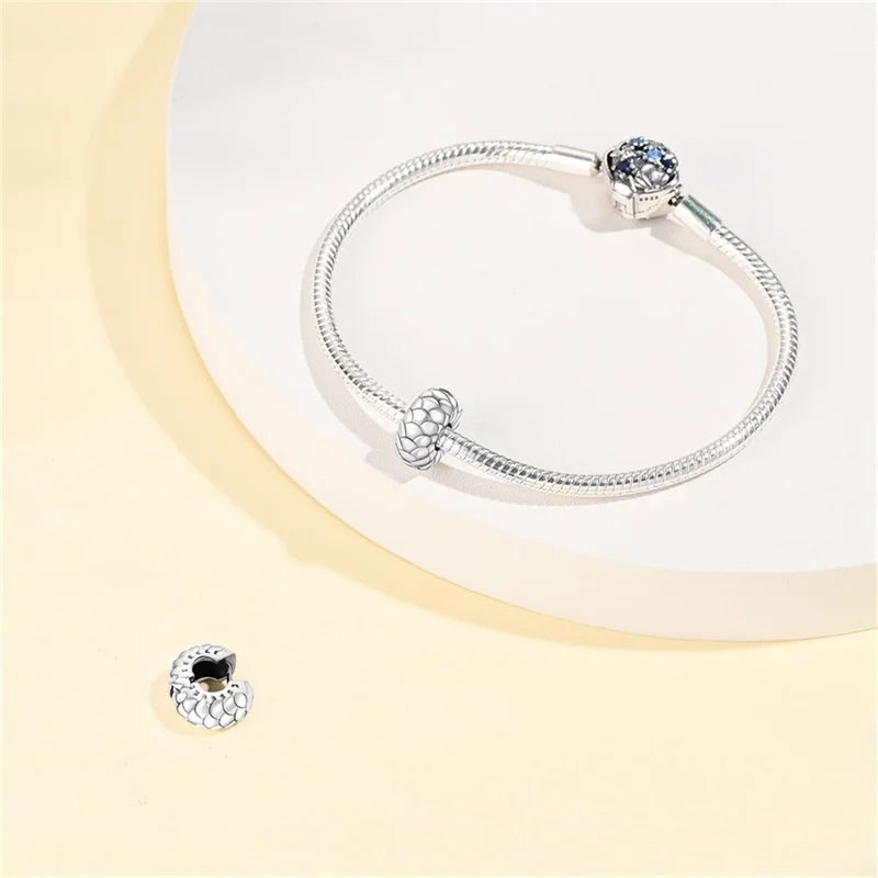 925 Sterling Silver Round Colored Zircon Spacer Beads – Fits Pandora Original Bracelets DIY Exquisite Party Jewelry