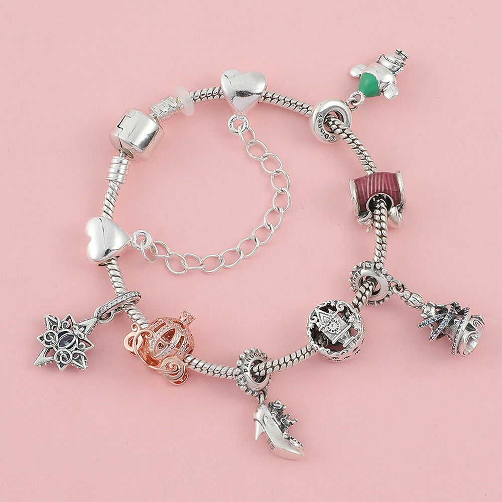 Alice in Wonderland 🐇 Beaded Pandora Bracelet | DIY Alloy Charm Jewelry