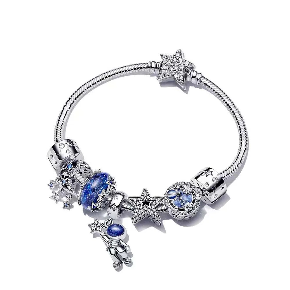 925 Sterling Silver Women’s Bracelet Set | Luxury Pandora Fit Jewelry