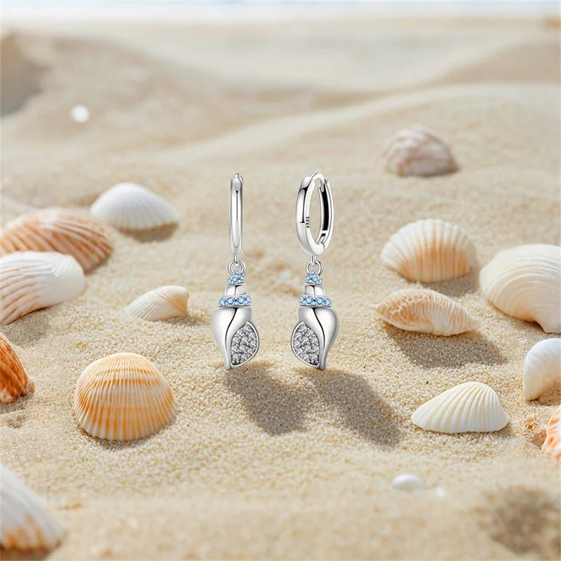 New Original 925 Sterling Silver Sweetheart Bow & Crab Ocean Earrings | Donut Zircon Round Design Women’s Fine Jewelry