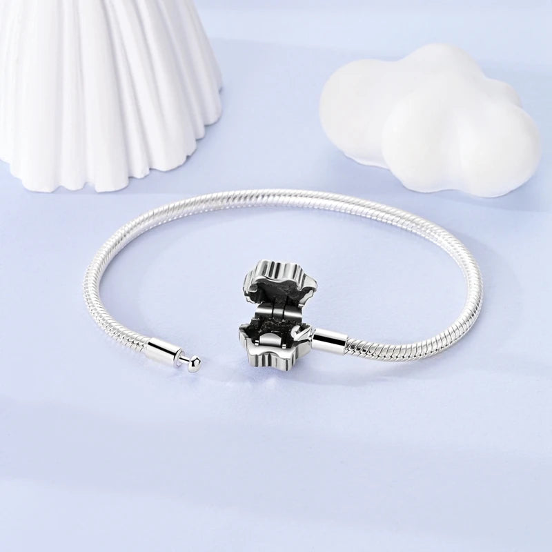 925 Sterling Silver Rainbow Leather Braided Bracelet | Eternal Love Stars & Moon Charm – DIY Women’s Beaded Jewelry Gift