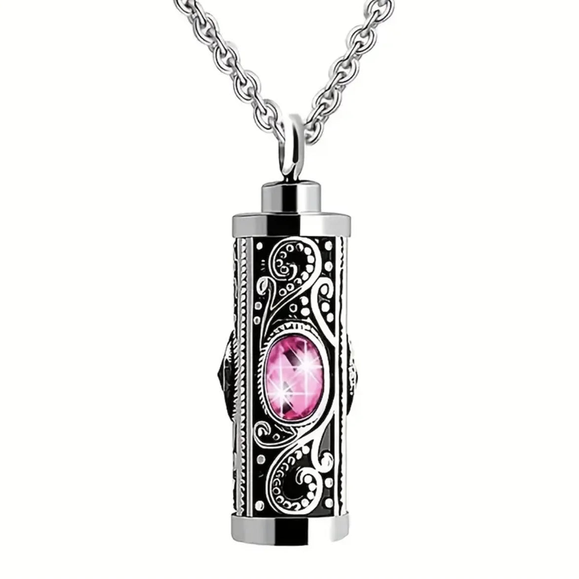 Cremation Urn Necklace for Ashes Stainless Steel Memorial Pendant