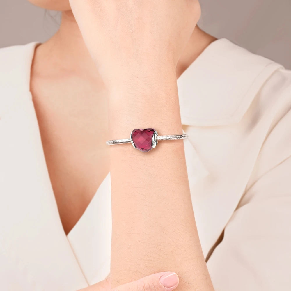 New 925 Sterling Silver Pink Daisy Murano Glass Charm | Cold Enamel Bead Fit Pandora Bracelet & Necklace