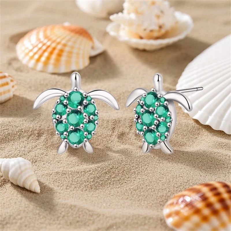 New Original 925 Sterling Silver Sweetheart Bow & Crab Ocean Earrings | Donut Zircon Round Design Women’s Fine Jewelry