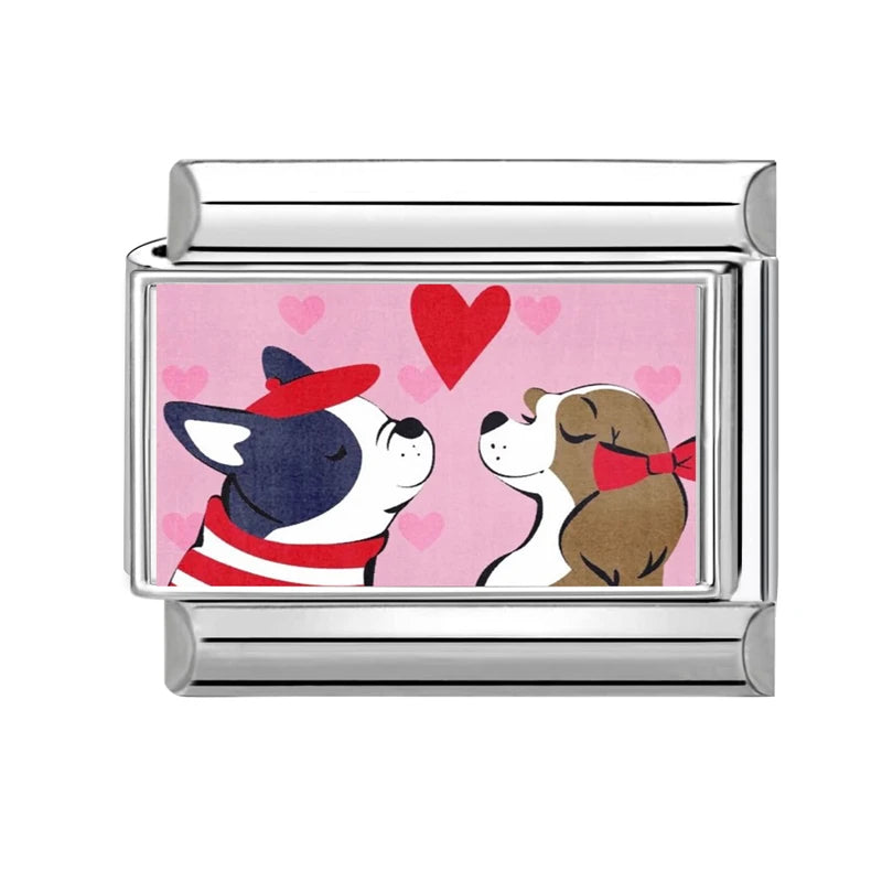 2025 Original Y2K Colorful Cute Cartoon Cats Dogs Italian Charm Links Fit 9mm Stainless Steel Bracelet Men Women DIY Making Gift