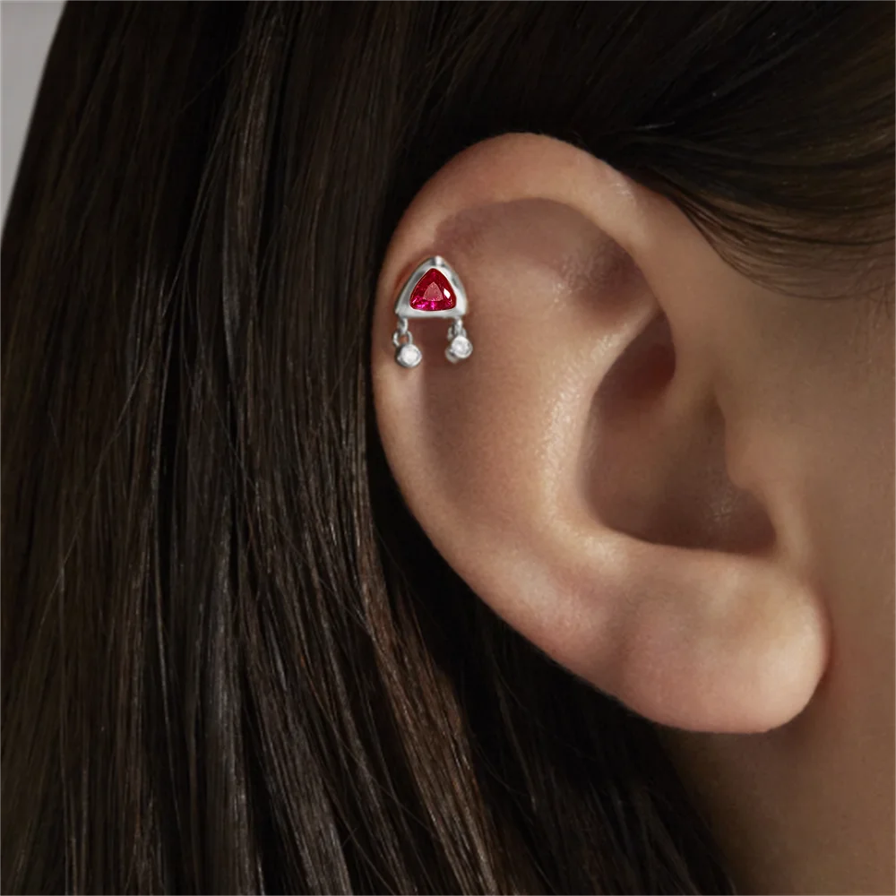 Aide 925 Sterling Silver Geometric Multi Piercing Stud Earrings for Women – K Gold Tassel Elegant Jewelry Gift