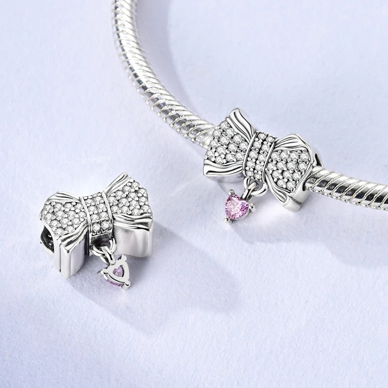 925 Sterling Silver Ballet Shoes & Perfume Bottle Charms | Bow Beads Fit Original Bracelet Pendant DIY Fine Jewelry for Women