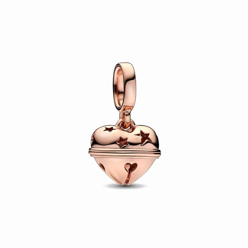 Hot Selling Rose Gold Firefly & Key Pendant Bead | 925 Sterling Silver Charm for Original European Bracelet