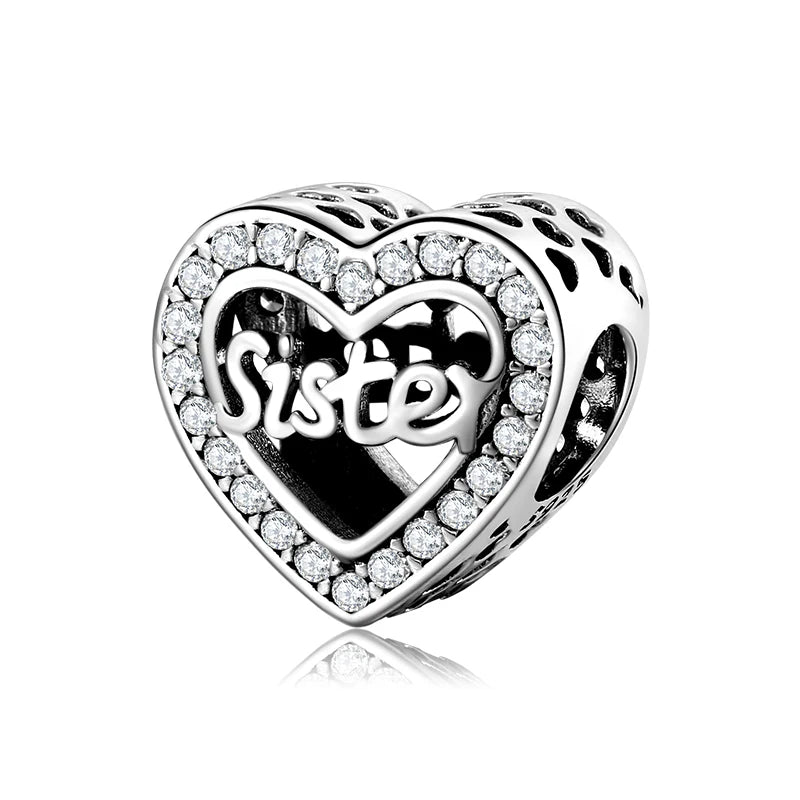 Give Birth To Life Pregnant Mother 925 Sterling Silver Charm | Pink CZ Beads Fit Original Bracelets